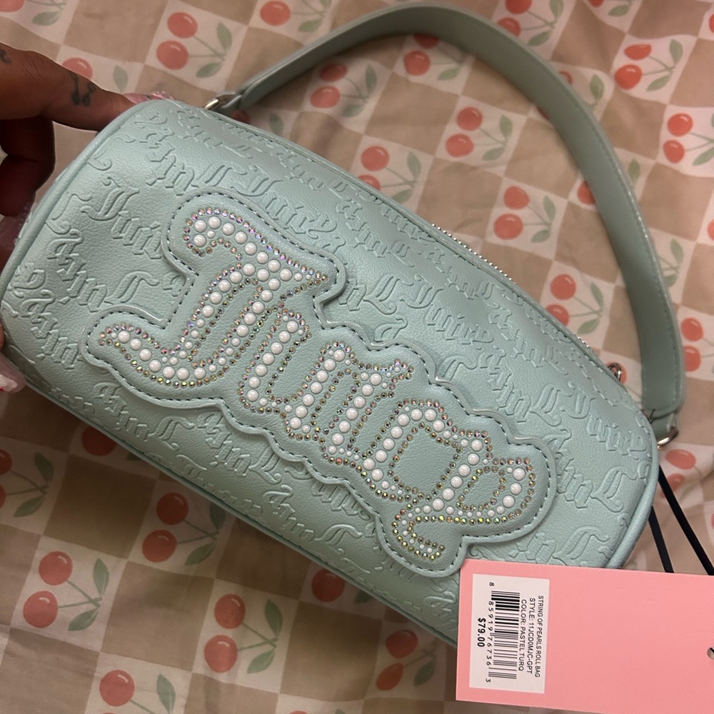 Juicy Couture Green Clutch with Textured Design